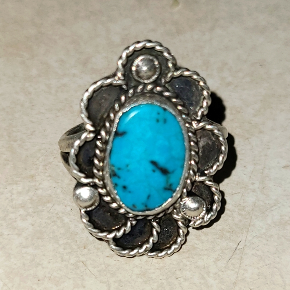 Sterling silver and turquoise western ring